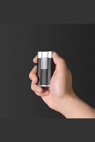 Gunmetal-gümüş Perde Alev Metal Puro Çakmağı - Tr7160