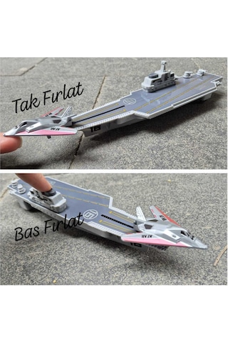Oyuncak Uçaklı Savaş Gemisi Askeri Kruvazör 9 Parça Uçak Fırlatır Gemi Destroyer Kruvazör Jet Uçağı