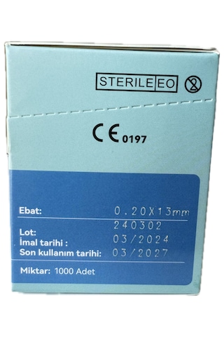 Akupunktur İğnesi Kuru İğne 0.20x13 Mm Beşli Tüpsüz 1000 Adet