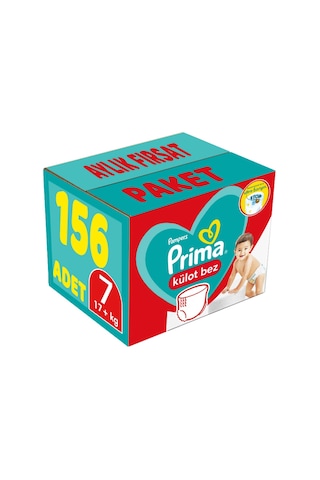 Prima Pampers Külot Bebek Bezi 7 Beden 2Xlarge Aylık Fırsat Paket 156 Adet 3'lü
