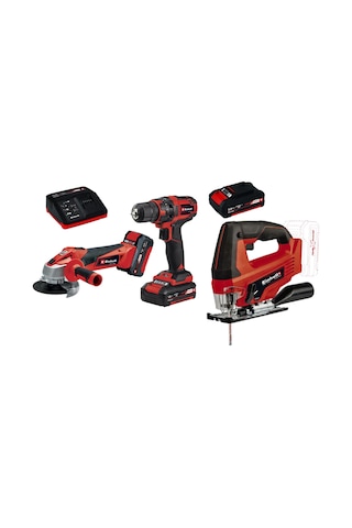 Einhell KİT5 18V Şarjlı Taşlama + Şarjlı Matkap + Şarjlı Dekupaj Testere Set