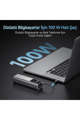 Cuktech 10 Powerbank 10000 Mah 150 W Pd3.1 Süper Hızlı Şarj 2 P Siyah