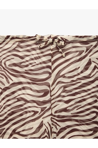 Koton Zebra Desenli Transparan Tül Palazzo Pareo Pantolon Kahverengi Desenli 6sak60012mk
