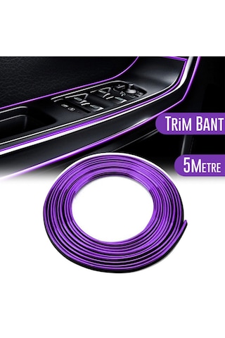 Araç İçi Dekoratif Torpido Ve Kapı Döşeme Fitili Neon Ip 5 Metre Mor