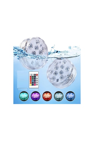 Rgb Havuz Işığı Led Işıklı Bardak Altlığı Rgb Submersible Led Light Ip68 Remote Control Su Geçirmez