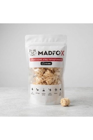 Madfox Firenest Doğal Odun Yünü Tutuşturucu 250 Gr Açık Bej
