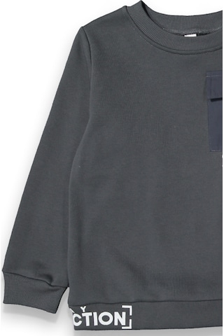 Erkek Çocuk Kalın Baskılı-cepli Sweatshirt Koyu Gri