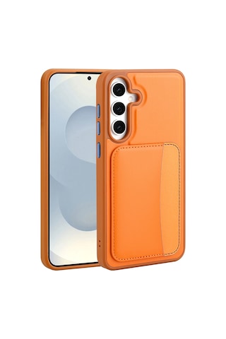 Zore Samsung Galaxy Uyumlu A36 Kılıf Kartlıklı Zore X-kart Silikon Kapak - Koyu Gri