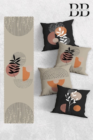 Belle Benoit Baskılı Runner & Koltuk Kırlent Kılıfı Set Desen42