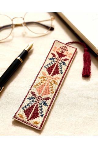Filistin Nakışlı Kumaş Kitap Ayracı Tatreez 16x5 Cm