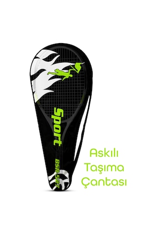 Deluxe 27 İnç Tenis Raketi Çantalı Yetişkin Tennis Racket L2 Grip 68 Cm Neon Sarı 527