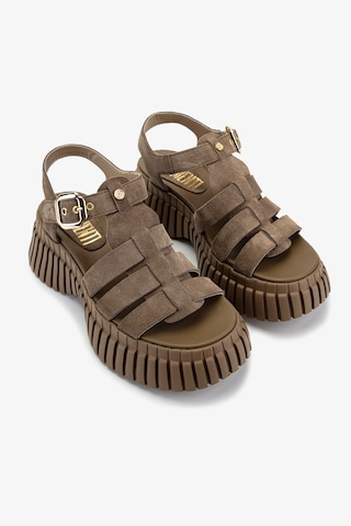 Valmenti Kadın Hakiki Deri Taupe Düz Sandalet 1141 842 Bn Sndlt Y26 Taupe Suede Vizon