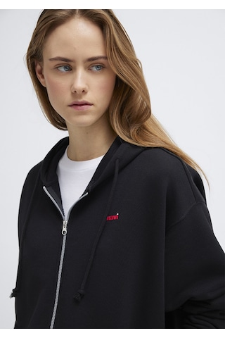 Mavi - Mavi Logo Baskılı Kapüşonlu Siyah Sweatshirt 1s10531-900 Siyah
