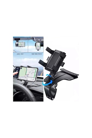 Araç İçi Telefon Tutucu Multifonksiyonel Numaratörlü Klipsli Tutucu