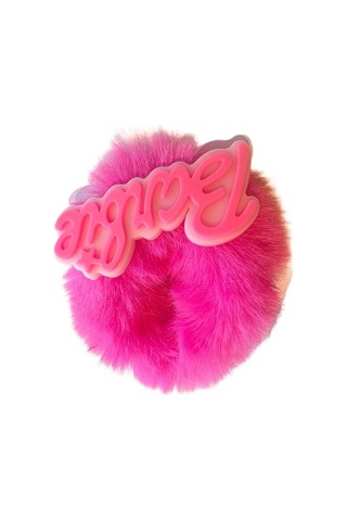 Schulzz Barbie Peluş Tüylü Çember Lastik Toka Pembe