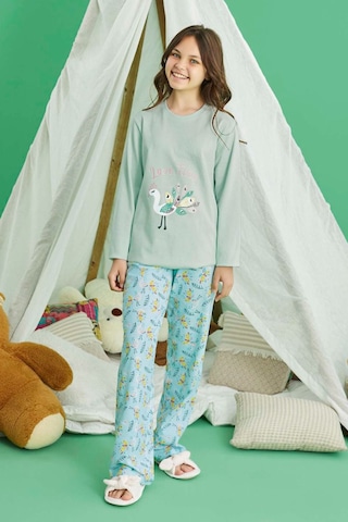 Genç Kız Aydoğan Pamuklu Pijama Takımı 240769 Mint Mint
