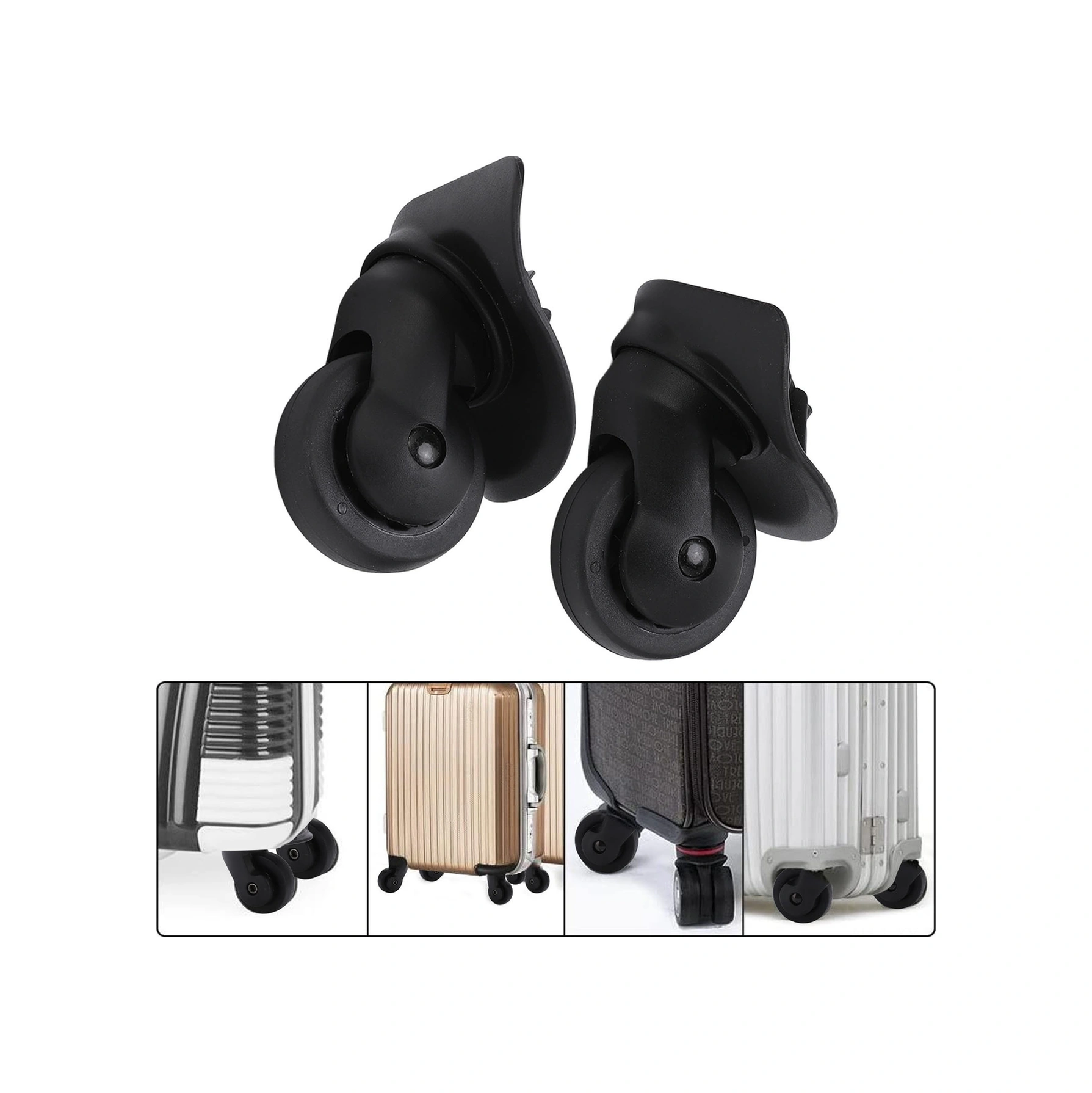 Shineyee A52 Siyah Valiz Tekerlekleri - Pp+pet Malzeme, Sessiz Ve Dayanıklı, Kolay Kurulum, Valiz Tamiri Aksesuarı 1 Çift