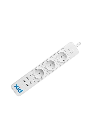 Akıllı 4 Usb Bağlantılı 3'lü Priz, Uzaktan Kontrol Özellikli 0