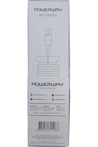 Powerway CX09 1.1 M Micro Usb Örgülü Hızlı Şarj Kablosu Beyaz