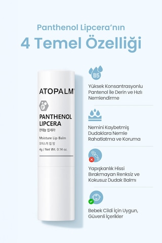 Diş Çıkarma Dönemindeki Bebekler İçin Nemle Rahatlatıcı Dudak Bakım Balmı Atopalm Panthenol Lipcera