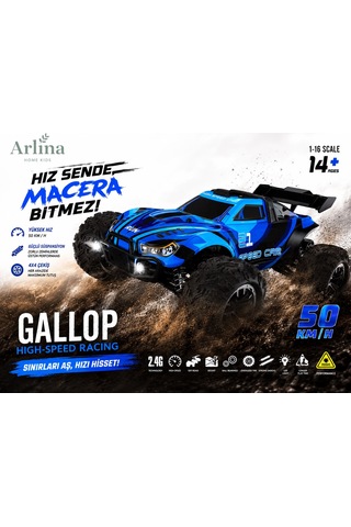 50 Km Hız Yapan Elektrikli Araba Uzaktan Kumandalı 4x4 Arazi Aracı Off-road Araba Mavi-turkuaz