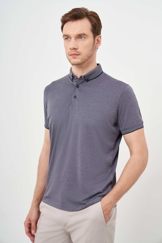 Morven Erkek Füme Trend Merserize Düz Düğmeli Yaka Dynamic Fit T-shirt 24ys018011050 Füme