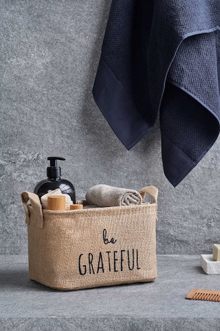 Ocean Home Textile Be Grateful Jüt Sepet 24 x 17 x 14 cm