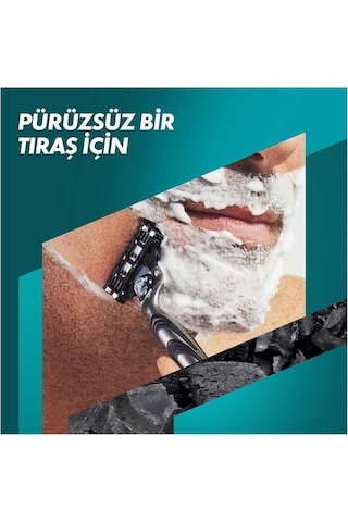Gillette Mach3 Charcoal Tıraş Makinesi + 5 Adet Yedek Tıraş Bıçağı + Premium Stand Hediyeli Peket