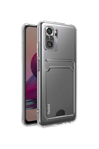 Xiaomi Poco M5s Kılıf Kartlıklı Şeffaf Zore Setra Clear Silikon Kapak Xiaomi Poco M5s Kılıf Kartlıklı Şeffaf Zore Setra Clear Silikon Kapak