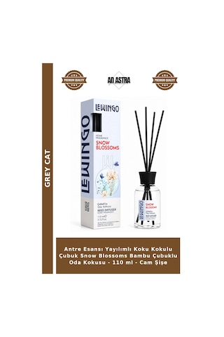 Antre Esansı Yayılımlı Koku Kokulu Çubuk Snow Blossoms Bambu Çubuklu Oda Kokusu - 110 Ml - Cam Şişe Çok Renkli