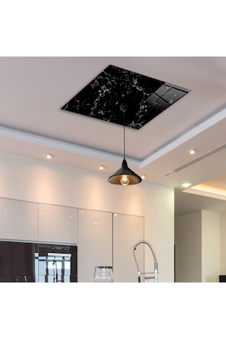 Cam Avize Göbeği | Siyah Mermer | 50Cm X 50Cm Çok Renkli