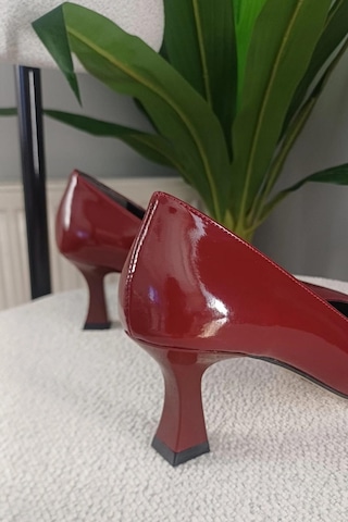 Preshley Kadın Sity Bordo Rugan 6 Cm İnce Topuklu Stiletto Bordo