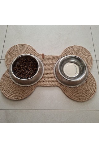 Evcil Hayvan Mama Paspası, %100 El Yapımı Kedi Köpek Mama Altlığı