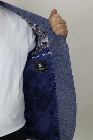 Moda Dmctekstil Erkek Kırçıllı İtalyan Kesim Dar Kalıp Tek Düğme Çift Yırtmaçlı Blazer Ceket Mavi