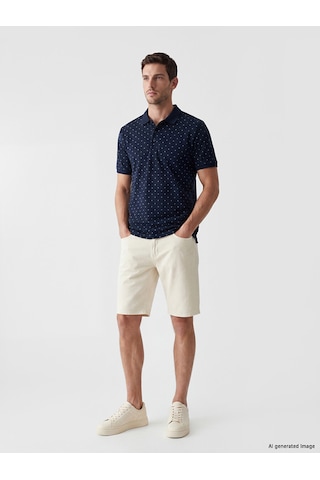 Lcwaıkıkı Classic Lacivert Polo Yaka Desenli Erkek Tişört