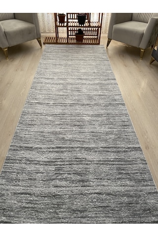 Premium Gri Kaymaz Tabanlı Kesme Yolluk Koridor Mutfak Salon Halısı Yüksek Kalite