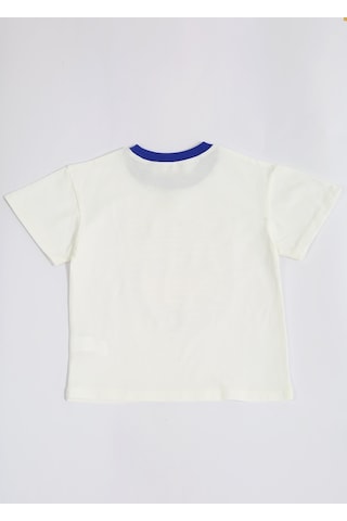 Luess Erkek Çocuk Görsel Baskılı Alt Üst Takım - Beyaz - Mavi