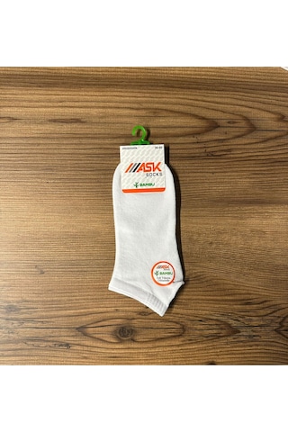 Kadın Bambu Dikişsiz 12'li Çorap Beyaz