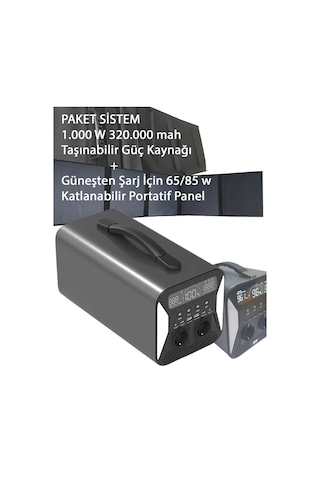 Paket Güç Kaynağı 280.800 Mah Powerbank 1100w Katlanabilir Panel