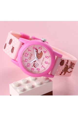 Q&Q V22A-015VY Su Geçirmez Rakamlı Kız Çocuk Kol Saati
