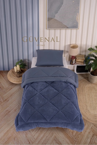 Güvenal Elite Wellsoft Tek Kişilik Çift Taraflı Yastık Kılıflı Lüx Yorgan Seti Yorgan Uyku Seti Çeyiz Lacivert