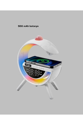 Kablosuz Şarjlı Dijital Saat Rgb Işıklı Bluetooth Hoparlör Çok Fo