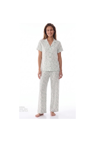 Penti Green Leopard Gömlek Pantolon Pijama Takımı Ge34