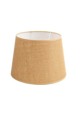 Konik Masa Tavan Yer Lambası Abajur Başlığı Doğal Jüt Kumaş 20x25x20 Diğer