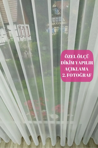 Düz Tül Perde Sade Desensiz Ekonomik Her Odaya Uygun Pileli Kırık Beyaz