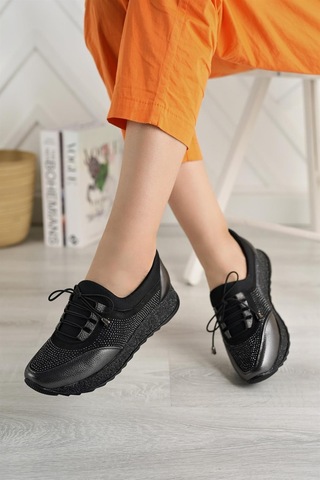 Nesil Shoes Acr 15 Platin Taşlı Strech Kadın Ayakkabı-platin Çatlak Platin