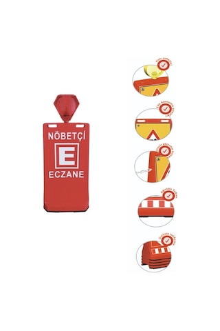 Flaşör Lambalı Eczane Baskılı Çift Yön Ultra Levhalı Reklam Dubası Kırmızı Renk 7.5 Kg