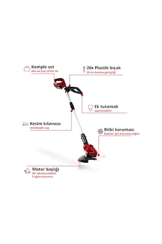 Einhell GE-CT 18 Li Kit (1x2,0 Ah) Akülü Kenar Kesme Makinesi - 3411197