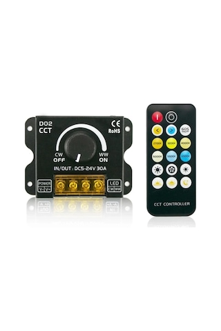 5v - 24v 30a 2 Kanal Çift Renk Cct 17 Tuşlu Rf Kumanda Ve Manuel Dimmer