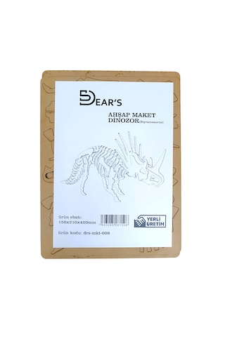 Ahşap Maket Dinozor Styracosaurus 150 X 210 X 420mm